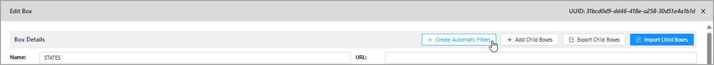 Location of Create Automatic Filters Button (for state)